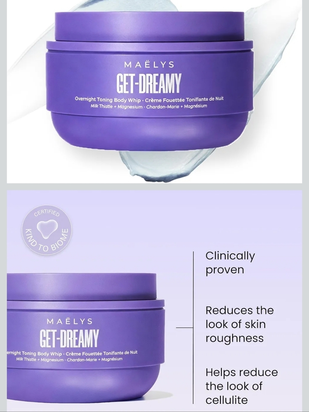 NEW SEALED (2) MAELYS 6.8 Ounces GET-DREAMY Overnight Toning Body Whip ๐ค๐ค - Picture 10 of 12
